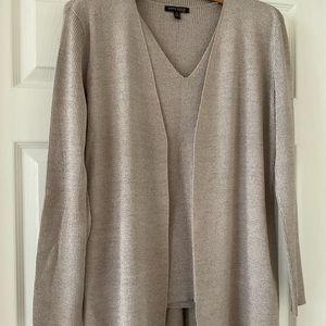 Anne Klein sweater twin set - gold/taupe with a bit of sparkle